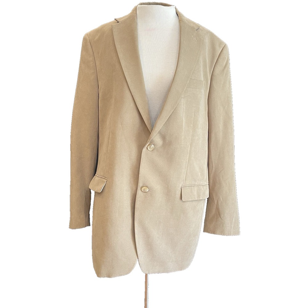 Lauren Ralph‎ Lauren Blazer 42L Beige Polyester Khaki Suit Jacket Sport Coat